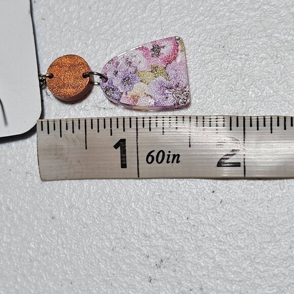 Martins Creations Floral Glitter Dangle Earrings Statement Fashion Jewelry Women - Picture 6 of 6